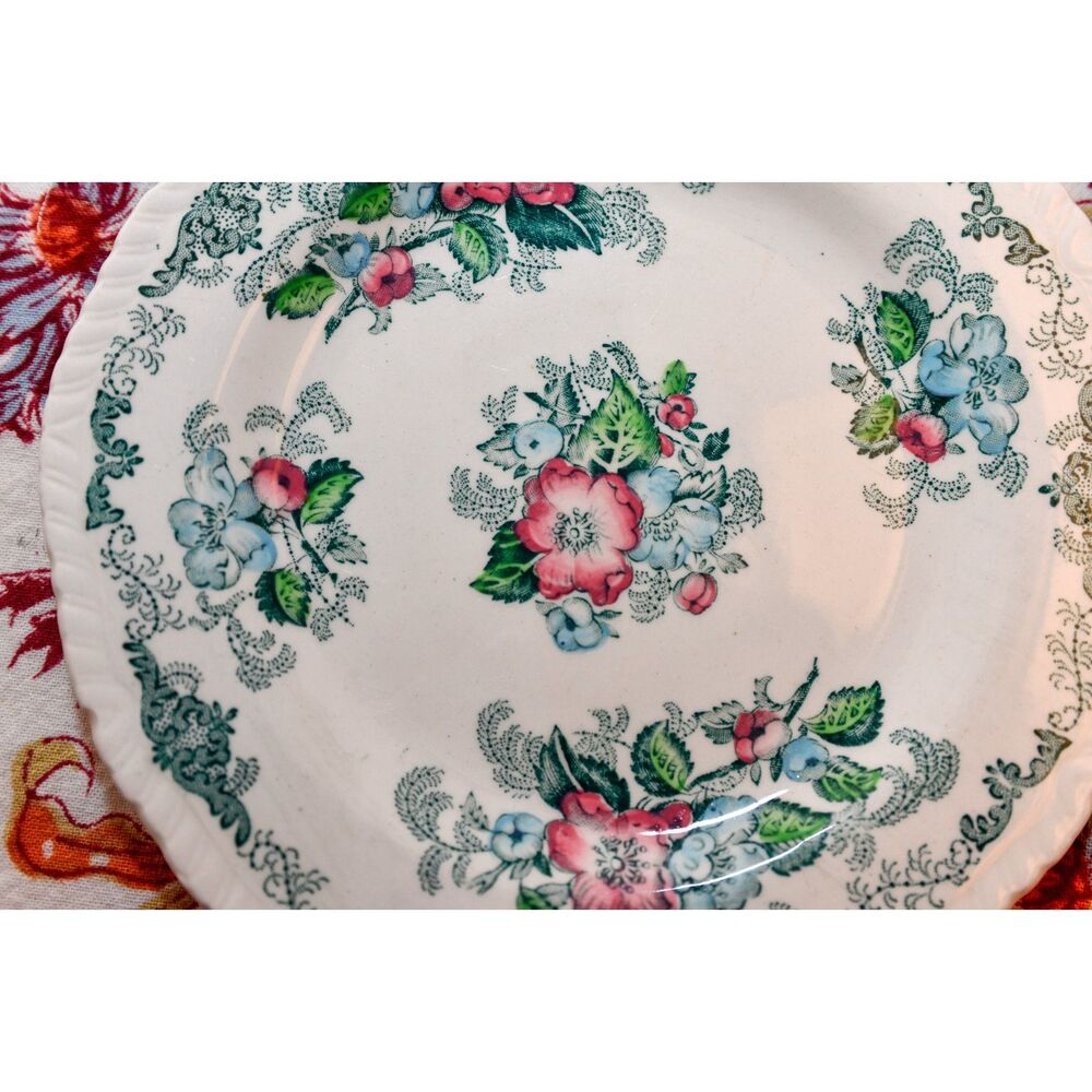 Set of 6 Ridgways Apple Blossom Transferware Bread & Butter Plates — England